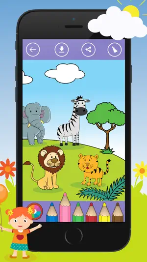 孩子们的游戏着色动物 (Coloring book: Animal & Zoo)