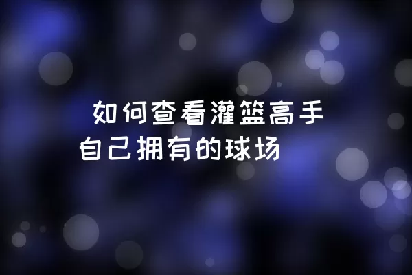  如何查看灌篮高手自己拥有的球场